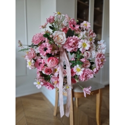 Wianek na drzwi "Pudrowa Elegancja" 55 cm